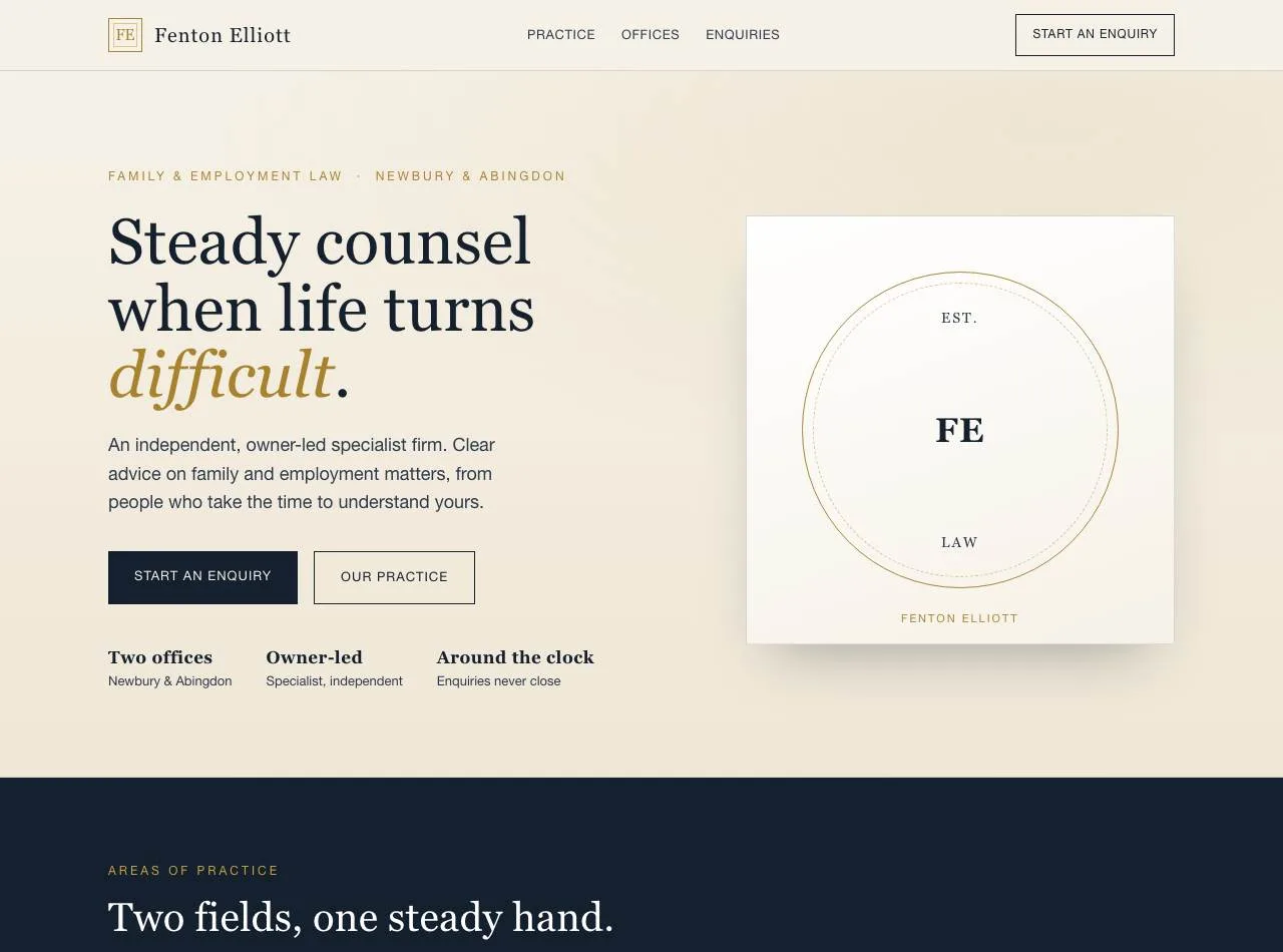 A polished prospect website concept generated by the Hunt showcase workflow